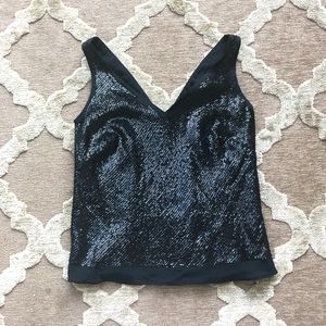 Banana Republic silk sequined double v-neck top